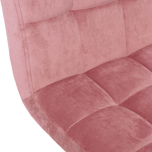 Conjunto de 2 banquetas de bar com altura ajustável revestidas em veludo rosa com pés de metal preto 04_0000152