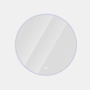 Espelho de casa de banho LED redondo 70 cm - Antiembaciamento, regulável em 3 temperaturas, montagem na parede - Prateado