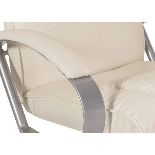 Poltrona reclinável para TV em PVC branco-creme com apoio para os pés 04_0006894