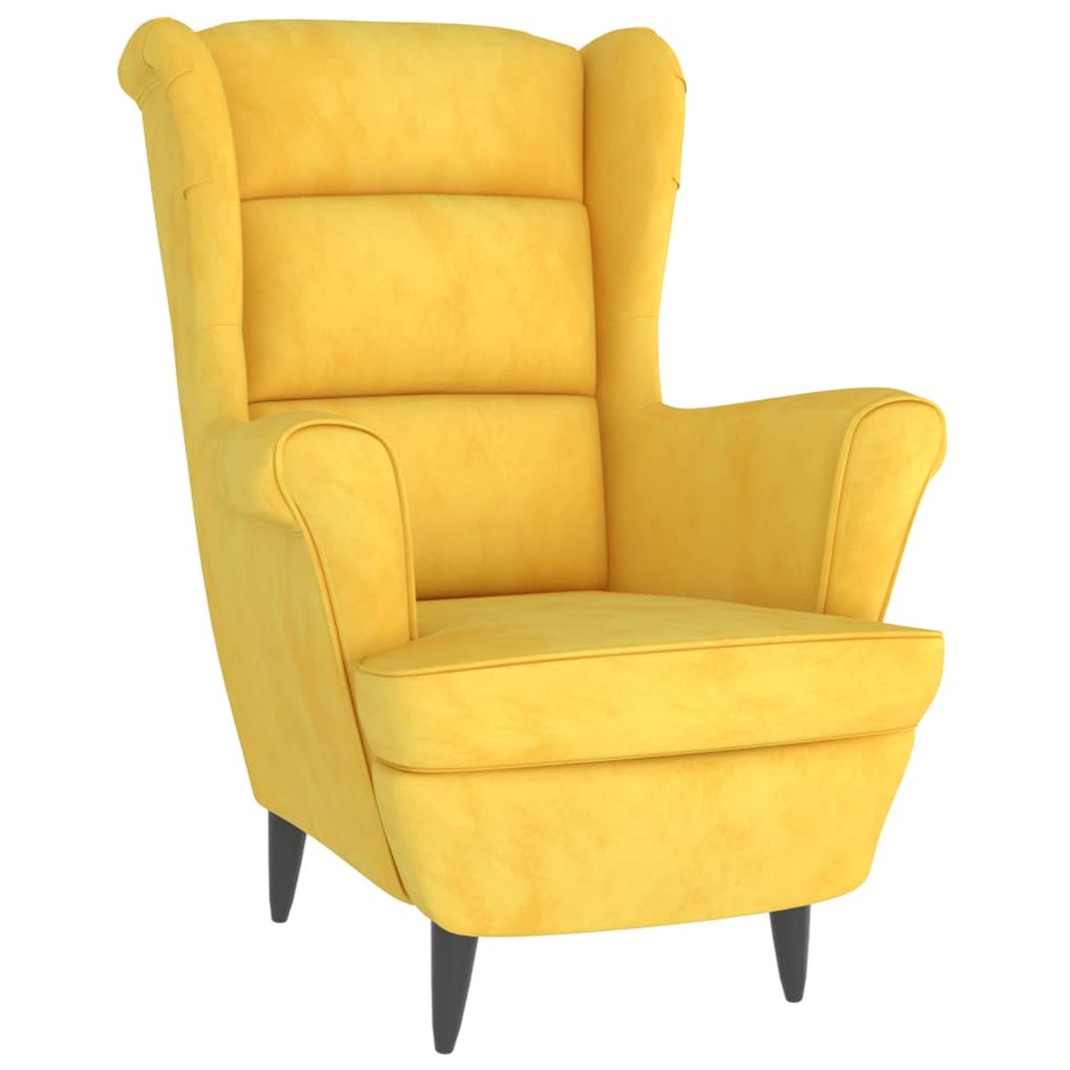 Sillón reina respaldo alto con reposabrazos mostaza 100x74x84 cm