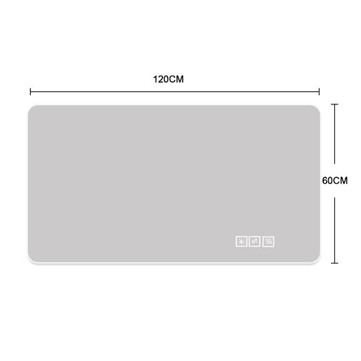 Espelho de casa de banho LED 60x120 cm - Três cores reguláveis, anticorrosão, antiembaciamento - Prateado