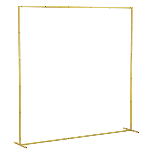 Outsunny Arco de Jardim para Rosas em Metal 200x200 cm Arco de Casamento Quadrado com Estacas em Forma de U Resistente às Intempéries para Plantas Trepadeiras Decoração de Pátio e Terraço Dourado