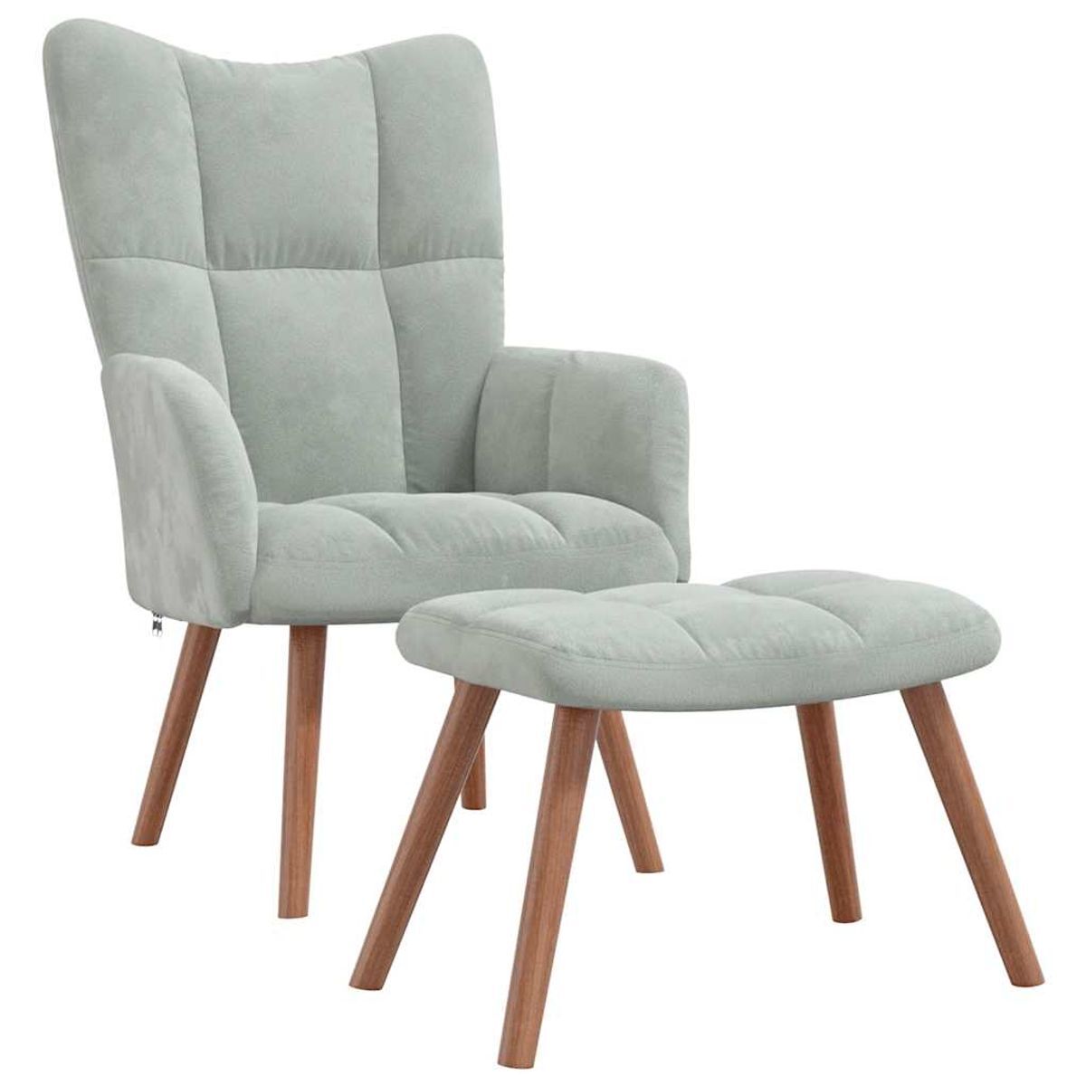 Butaca harry asiento curvado + reposapiés gris claro