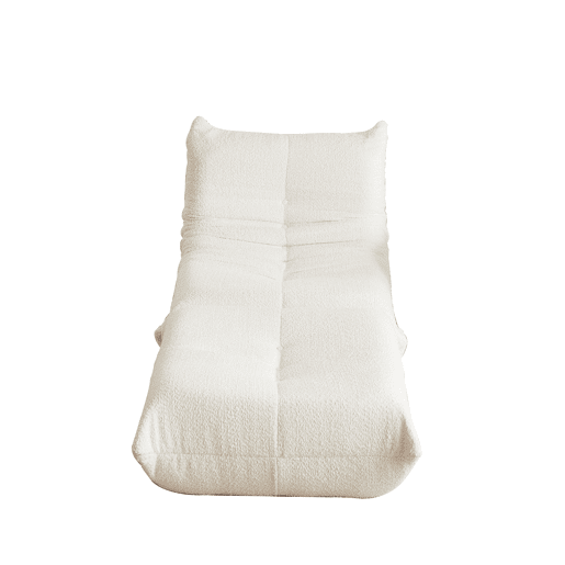 Sofá Togo de chão - Chenille, sem braços, com apoio para os pés, espuma viscoelástica - Bege Sofá Togo de chão - Chenille, sem braços, com apoio para os pés, espuma viscoelástica - Bege