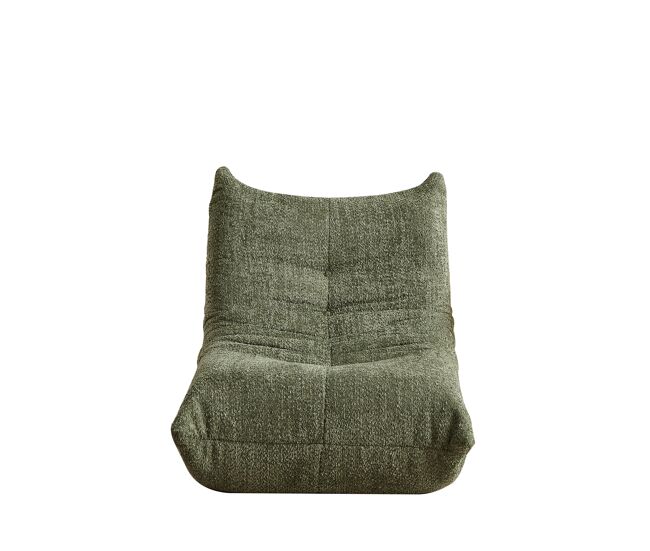 Sofá togo de chenilla - sillón de suelo sin brazos con espuma viscoelástica - verde
