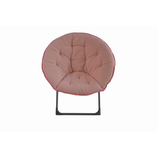 Cadeira dobrável de lã 80 cm - portátil, macia, estilo lua - rosa