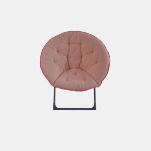 Cadeira dobrável de lã 80 cm - portátil, macia, estilo lua - rosa
