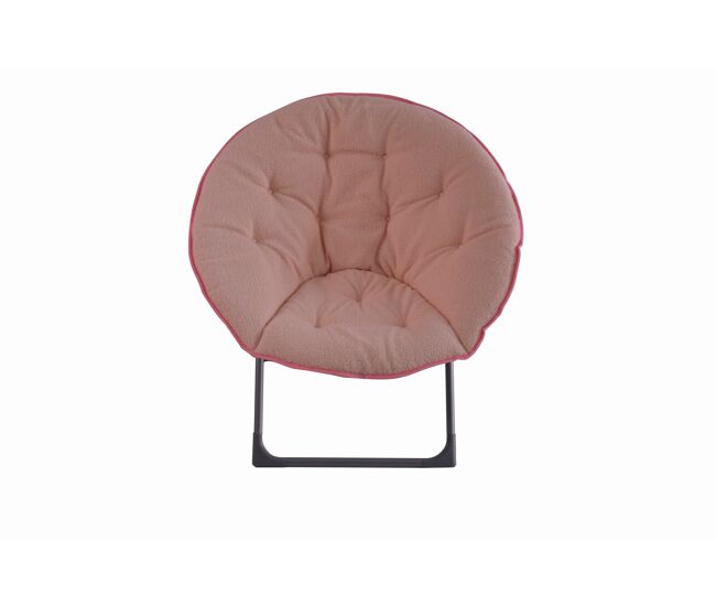 Silla plegable de lana 80 cm - portátil, suave, estilo luna - rosa