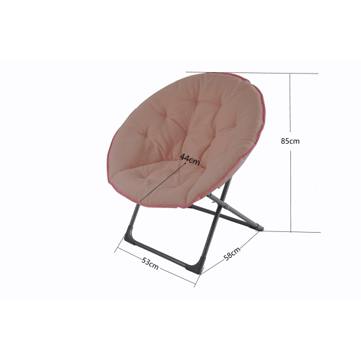 Cadeira dobrável de lã 80 cm - portátil, macia, estilo lua - rosa