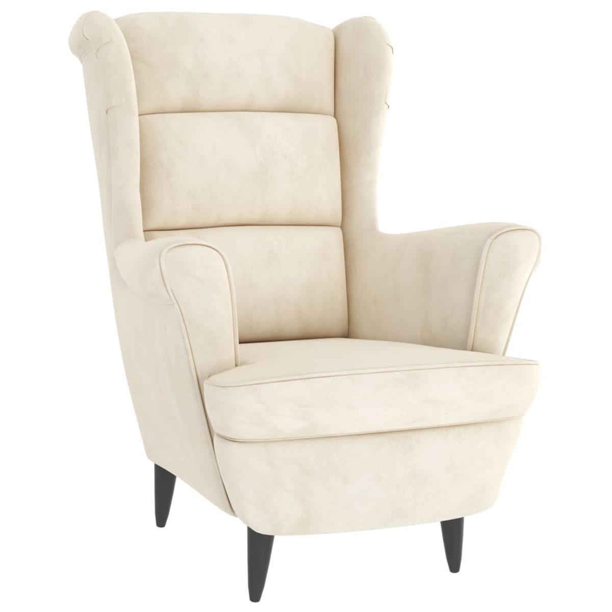 Sillón reina respaldo alto con reposabrazos crema 100x74x84 cm