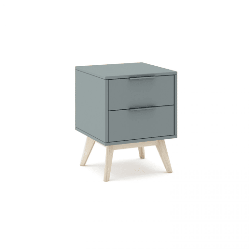 Mesa de cabeceira Numa 2 gavetas Verde Salvia - Oak 40 x 53 x 35 cm