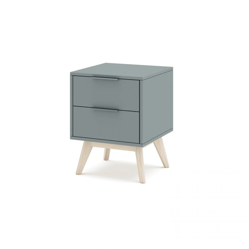 Mesa de cabeceira Numa 2 gavetas Verde Salvia - Oak 40 x 53 x 35 cm