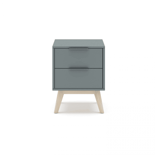 Mesa de cabeceira Numa 2 gavetas Verde Salvia - Oak 40 x 53 x 35 cm