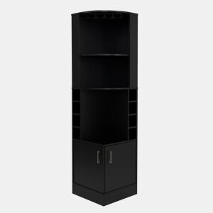 Van bar de canto com porta-garrafas e suporte para taças
