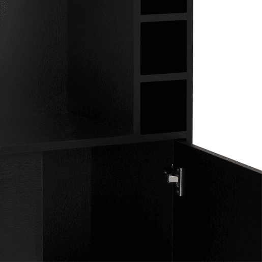 Van bar de canto com porta-garrafas e suporte para taças