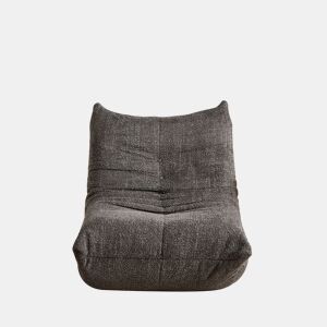 Sofá Togo de chenille - Poltrona baixa sem braços com espuma viscoelástica - Cinza