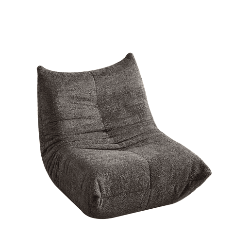 Sofá Togo de chenille - Poltrona baixa sem braços com espuma viscoelástica - Cinza Sofá Togo de chenille - Poltrona baixa sem braços com espuma viscoelástica - Cinza