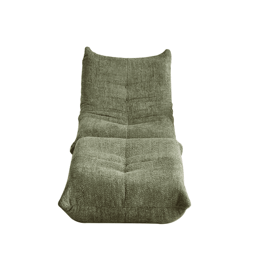 Sofá Togo de chão - Chenille, apoio para os pés, poltrona sem braços, espuma viscoelástica - Verde Sofá Togo de chão - Chenille, apoio para os pés, poltrona sem braços, espuma viscoelástica - Verde