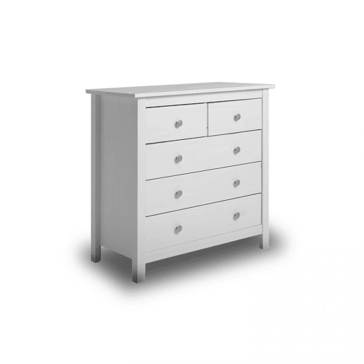 Cómoda de louro 5 gavetas Branco 79 x 80 x 40 cm