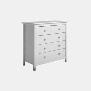 Cómoda de louro 5 gavetas Branco 79 x 80 x 40 cm