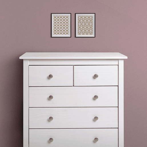 Cómoda de louro 5 gavetas Branco 79 x 80 x 40 cm