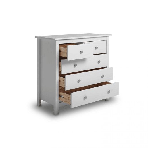 Cómoda de louro 5 gavetas Branco 79 x 80 x 40 cm