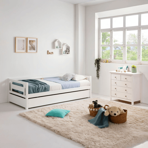 Cómoda de louro 5 gavetas Branco 79 x 80 x 40 cm