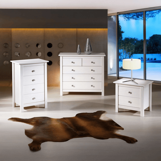 Cómoda de louro 5 gavetas Branco 79 x 80 x 40 cm