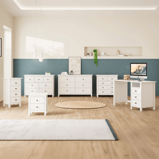 Cómoda de louro 5 gavetas Branco 79 x 80 x 40 cm