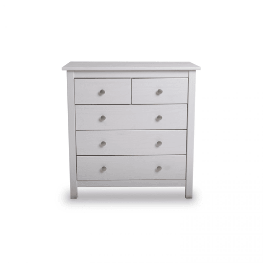 Cómoda de louro 5 gavetas Branco 79 x 80 x 40 cm