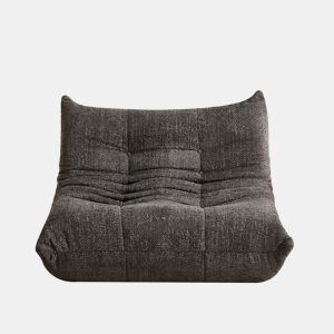 Sofá Togo 2 lugares - Sem braços, espuma viscoelástica, estilo lounge, Chenille, Cinza