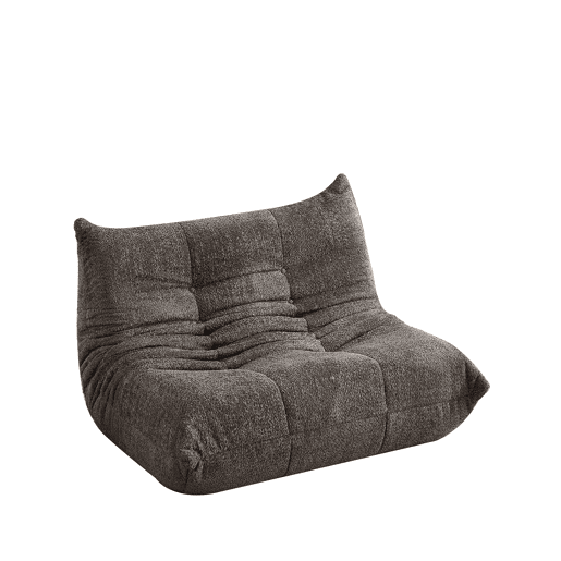 Sofá Togo 2 lugares - Sem braços, espuma viscoelástica, estilo lounge, Chenille, Cinza Sofá Togo 2 lugares - Sem braços, espuma viscoelástica, estilo lounge, Chenille, Cinza