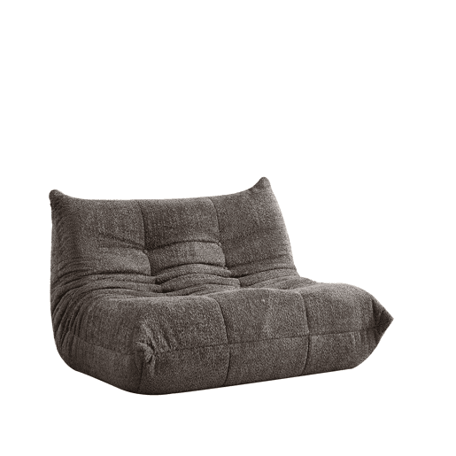 Sofá Togo 2 lugares - Sem braços, espuma viscoelástica, estilo lounge, Chenille, Cinza Sofá Togo 2 lugares - Sem braços, espuma viscoelástica, estilo lounge, Chenille, Cinza