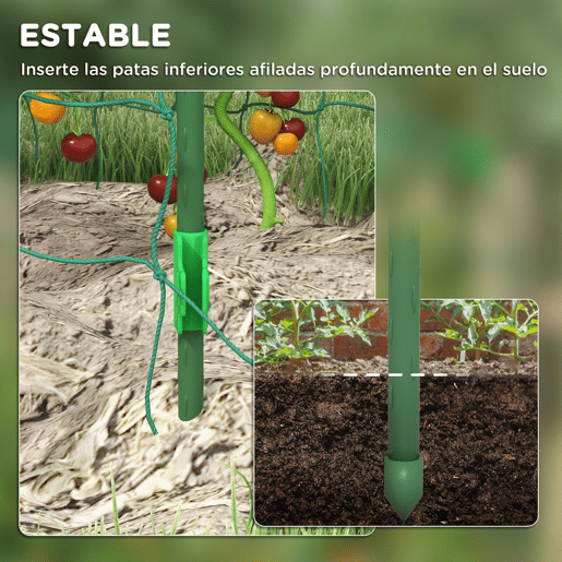 Outsunny Arco para Plantas Trepadeiras 206 cm Estrutura de Jardim para Plantas Trepadoras ao Ar Livre em Forma de U com Estrutura de Aço Revestida a PE e Rede Suporte para Legumes e Frutas