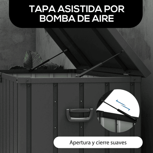 Outsunny Baú Exterior com Capacidade de 450L Baú de Armazenamento em Aço com 4 Rodas 2 Pegas e Tampa com Ranhura para Cadeado Resistente às Condições Climáticas para Jardim Terraço Pátio 125,5x61,5x70 cm Cinzento Escuro Outsunny Baú Exterior com Capacidade de 450L Baú de Armazenamento em Aço com 4 Rodas 2 Pegas e Tampa com Ranhura para Cadeado Resistente às Condições Climáticas para Jardim Terraço Pátio 125,5x61,5x70 cm Cinzento Escuro
