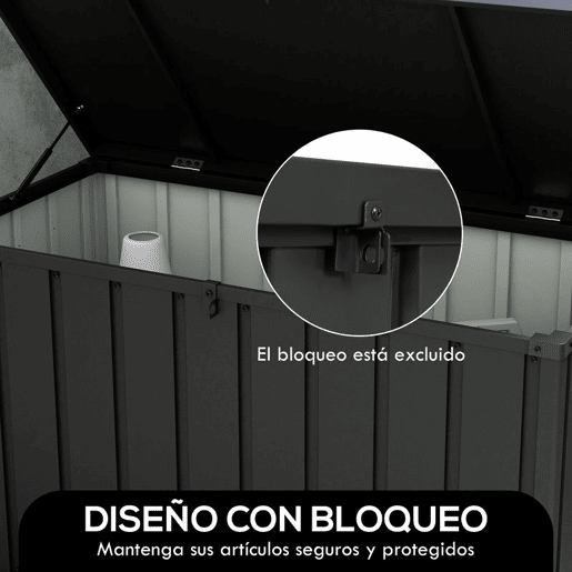 Outsunny Baú Exterior com Capacidade de 450L Baú de Armazenamento em Aço com 4 Rodas 2 Pegas e Tampa com Ranhura para Cadeado Resistente às Condições Climáticas para Jardim Terraço Pátio 125,5x61,5x70 cm Cinzento Escuro Outsunny Baú Exterior com Capacidade de 450L Baú de Armazenamento em Aço com 4 Rodas 2 Pegas e Tampa com Ranhura para Cadeado Resistente às Condições Climáticas para Jardim Terraço Pátio 125,5x61,5x70 cm Cinzento Escuro