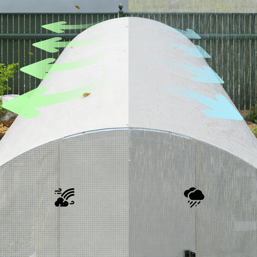 Outsunny Estufa de Exterior 6x3x2 m Túnel de Cultivo com Porta de Dobradiças Janelas com Rede Cobertura de PE 140gm² e Estrutura de Aço Galvanizado Anti-UV Impermeável para Cultivo Branco