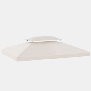 Outsunny Teto de Substituição para Pérgula 4x3 m com Teto Duplo, 10 Orifícios de Drenagem e Proteção UV, APENAS Toldo de Substituição, Cor Creme