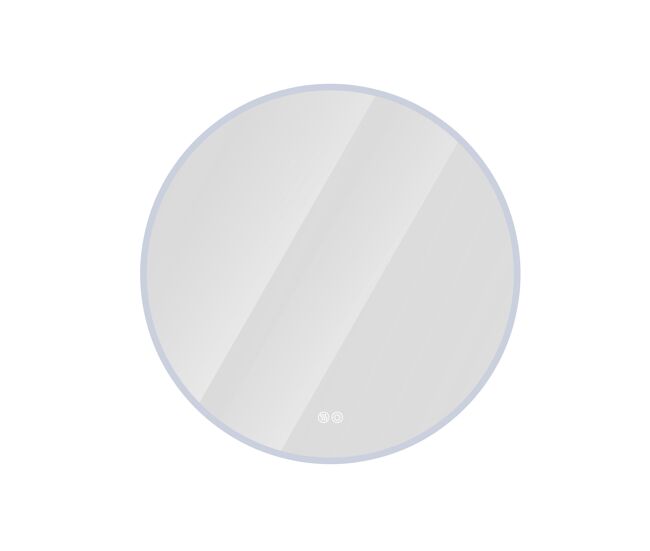 Espejo de baño led redondo 80cm - antivaho, regulable 3 tonos, montado en pared - plateado