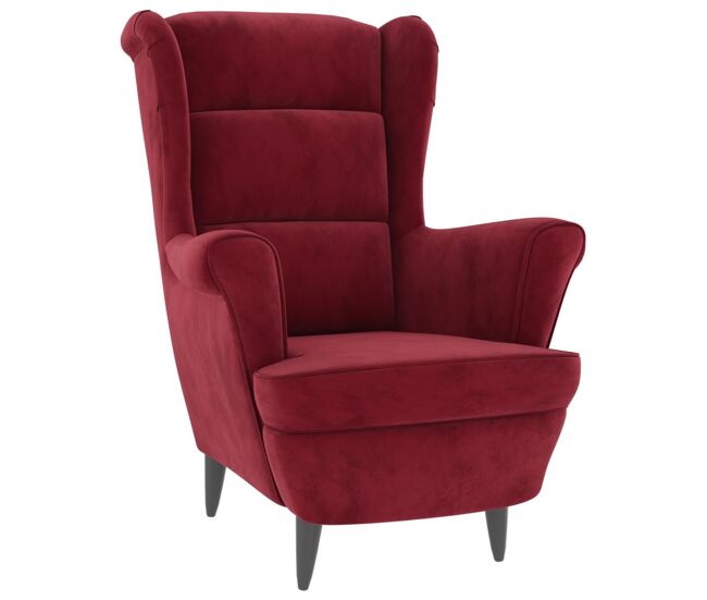 Sillón reina respaldo alto con reposabrazos granate 100x74x84 cm