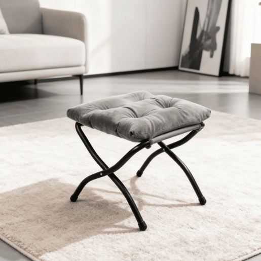 Poltrona com apoio para os pés 72x80 cm - Relax com braços, bolso lateral e apoio para os pés - Cinza
