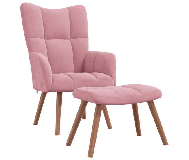 Butaca harry asiento curvado + reposapiés rosa