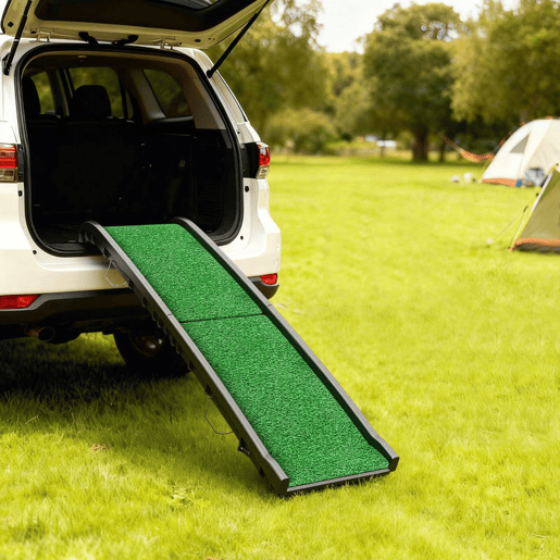 PawHut Rampa para Cães com Relva Artificial 155 cm Rampa Dobrável com Pega Ângulo Ajustável Antiderrapante, para Todas as Raças para Cama Sofá, Verde PawHut Rampa para Cães com Relva Artificial 155 cm Rampa Dobrável com Pega Ângulo Ajustável Antiderrapante, para Todas as Raças para Cama Sofá, Verde
