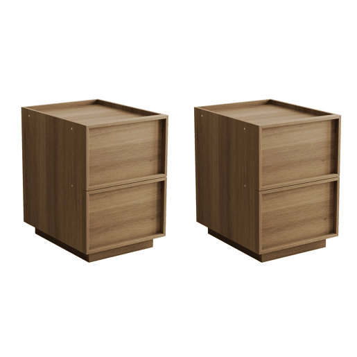 Mesinhas de cabeceira 38x45x54 cm - 2 peças, estilo medieval, sem puxadores - Carvalho