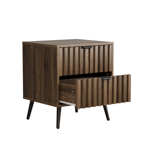 Mesa de cabeceira 45x40x53 cm - Moderna com 2 gavetas - Nogueira Mesa de cabeceira 45x40x53 cm - Moderna com 2 gavetas - Nogueira