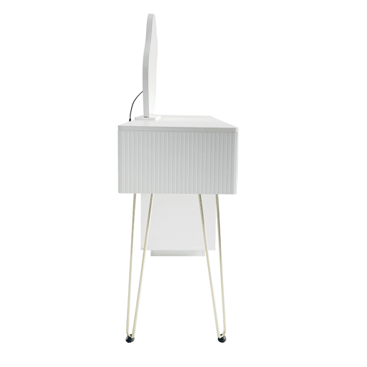 Tocador LED 100x40x78 cm - Design moderno extensível para quarto - Branco