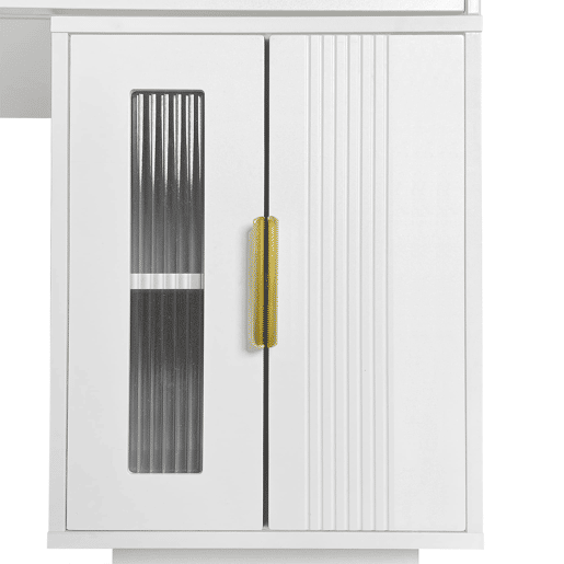 Tocador LED 100x40x78 cm - Design moderno extensível para quarto - Branco
