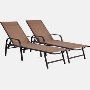 Conjunto de 2 espreguiçadeiras metálicas Farniente - Taupe