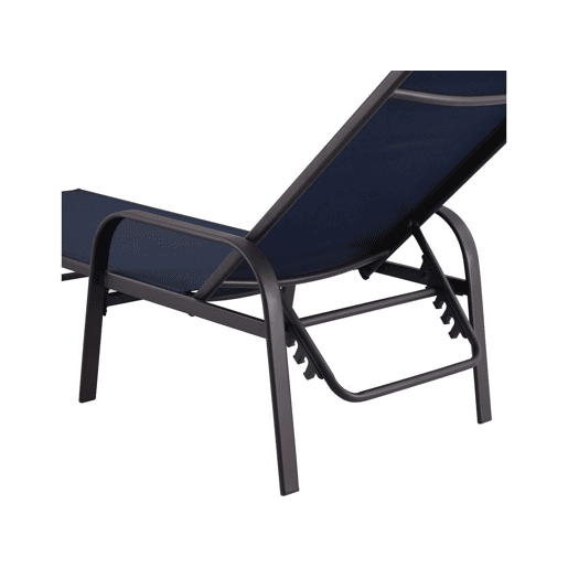 Conjunto de 2 espreguiçadeiras metálicas Farniente - Azul meia-noite