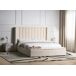 Beliani Cama matrimonial Terciopelo Noyers 190x247 Beliani Cama matrimonial Terciopelo Noyers 190x247 Crema